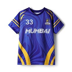 Pine Active Knit Half Sleeves Mumbai IPL Jersey T-Shirt - Blue