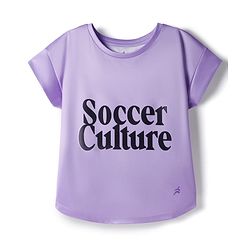 Pine Active Knit Half Sleeves T-Shirt With Soccer Culture Print -Lavender