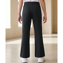 Pine Active Knit Full Length Solid 4 Way Stretch Flared Leggings - Black
