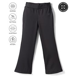 Pine Active Knit Full Length Solid 4 Way Stretch Flared Leggings - Black