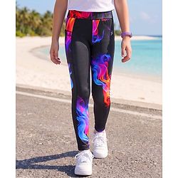 Pine Active Knit Full Length Printed Leggings - Black