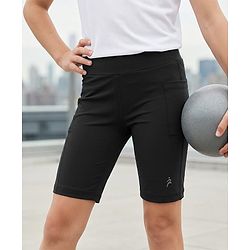 Pine Active Knit Ultra Comfort way Stretch Aero Soft Cycling Shorts Solid Colour - Black