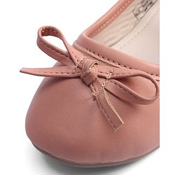 Pine Kids Velcro Closure Ballerina With Bow Applique - Pink