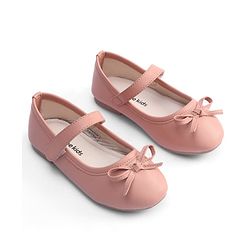 Pine Kids Velcro Closure Ballerina With Bow Applique - Pink