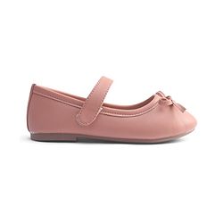 Pine Kids Velcro Closure Ballerina With Bow Applique - Pink