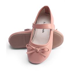 Pine Kids Velcro Closure Ballerina With Bow Applique - Pink