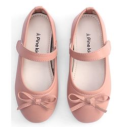 Pine Kids Velcro Closure Ballerina With Bow Applique - Pink