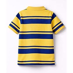 Pine Kids Cotton Knit Half Sleeves Striped Polo T-Shirt - Multicolor