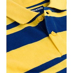 Pine Kids Cotton Knit Half Sleeves Striped Polo T-Shirt - Multicolor