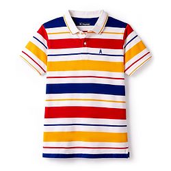 Pine Kids Cotton Knit T-Shirts Striped Polo Neck Half Sleeves Multi Color 4-5 Years