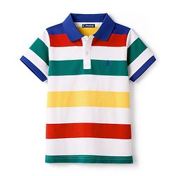 Pine Kids Cotton Knit T-Shirts Striped Polo Neck Half Sleeves Multi Color 4-5 Years
