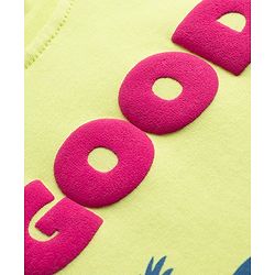 Pine Kids Cotton Knit Half Sleeves T-Shirts With Beach Theme - Limegreen