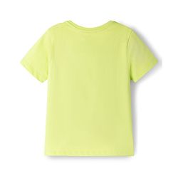 Pine Kids Cotton Knit Half Sleeves T-Shirts With Beach Theme - Limegreen