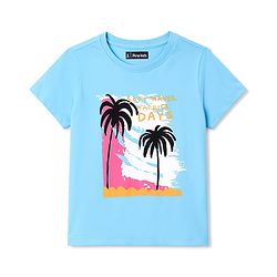 Pine Kids Cotton Knit T-Shirts Half Sleeves Round Neck Graphic Blue 4-5 Years