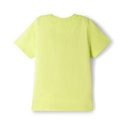 Pine Kids Cotton Knit Half Sleeves T-Shirts with Surf Rider Doggo Graphic Print - Limegreen