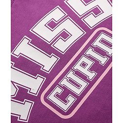 Pine Kids Cotton Knit Half Sleeves T-Shirt With Text Print - Purple
