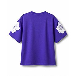 Pine Kids Cotton Knit T-Shirts with Floral Print Purple 4-5 Years