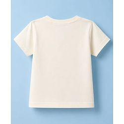 Pine Kids Cotton Knit T-Shirts with Graphic Print Half Sleeves Round Neck White 4-5 Years