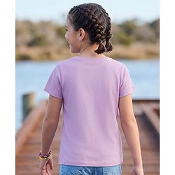 Pine Kids Cotton Knit T-Shirt Round Neck Half Sleeves Butterfly Print Lavender 4-5 Years