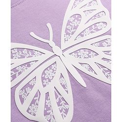 Pine Kids Cotton Knit T-Shirt Round Neck Half Sleeves Butterfly Print Lavender 4-5 Years