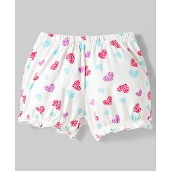 Pine Kids Cotton Lycra Knit Hearts Printed Bloomers Pack Of 3 ( Colour May Vary )