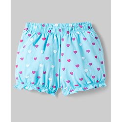 Pine Kids Cotton Lycra Knit Hearts Printed Bloomers Pack Of 3 ( Colour May Vary )