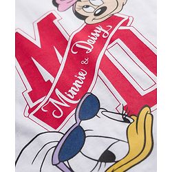 Pine Kids Disney Single Jersey  Knit Half Sleeves T-Shirt With Minnie Mouse & Friends Graphics - White