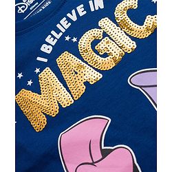Pine Kids Disney Cotton Knit Half Sleeves T-Shirt With Minnie Mouse & Friends Graphic - Navy Blue