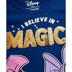Pine Kids Disney Cotton Knit Half Sleeves T-Shirt With Minnie Mouse & Friends Graphic - Navy Blue
