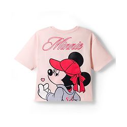 Pine Kids Disney Cotton Knit T-Shirt Half Sleeves  Front & Back Minnie Mouse & Friends Print Pink 4-5 Years