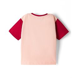 Pine Kids Cotton Knit Drop Shoulder Half Sleeves Top & Shorts Set with Chill Out Print - Red