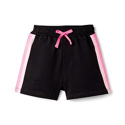 Pine Kids Cotton Knit Half Sleeves Top & Shorts Set With Super Girl Print - Black
