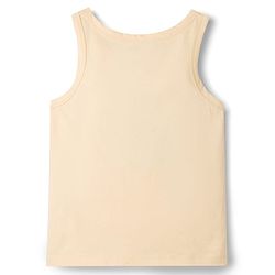 Pine Kids Cotton Knit Sleeveless Top & Shorts Set With Heart Print - Off White