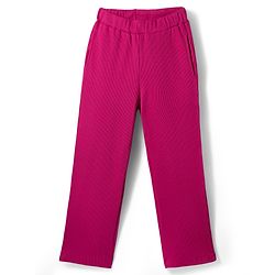 Pine Kids Cotton Knit Puffed Sleeves Peplum Top & Pant Set - Beige & Dark Pink