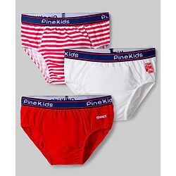 Pine Kids Cotton Elastane Knit Printed Briefs Pack of 3 - Multicolor