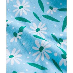 Pine Kids 100% Cotton Knit Half Sleeves Floral Printed Top - Light Blue