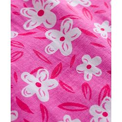 Pine Kids 100% Cotton Knit Sleeveless Floral Printed Top - Pink