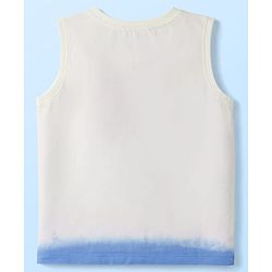 Pine Kids Cotton Knit T-Shirts Sleeveless Shark Graphic White 4-5 Years