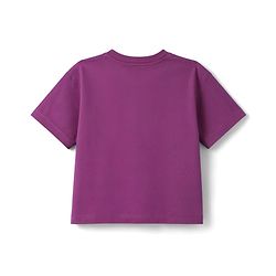 Pine Kids Cotton Knit Half Sleeves T-Shirt with Beach Print - Purple