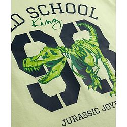 Pine Kids Cotton Knit T-Shirt with Graphic Print Round Neck Half Sleeves Limegreen 4-5 Years