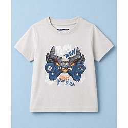 Pine Kids Cotton Knit T-Shirts Graphic Print Round Neck Grey 4-5 Years