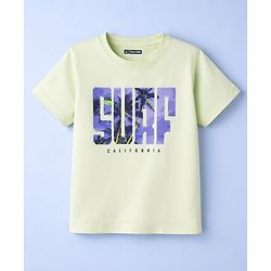 Pine Kids Cotton Knit T-Shirts Half Sleeves Round Neck Graphic Limegreen 4-5 Years