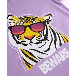 Pine Kids Cotton Knit T-Shirts Half Sleeves Round Neck Graphic Print Purple 4-5 Years