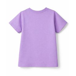 Pine Kids Cotton Knit T-Shirts Half Sleeves Round Neck Graphic Print Purple 4-5 Years