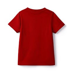 Pine Kids Cotton Knit T-Shirt Graphic Print Round Neck Half Sleeves Red 5-6 Years