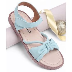 Pine Kids Solid Colour Velcro Closure Sandals - Light Blue