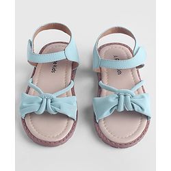 Pine Kids Solid Colour Velcro Closure Sandals - Light Blue