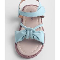 Pine Kids Solid Colour Velcro Closure Sandals - Light Blue