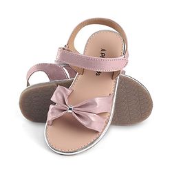 Pine Kids Velcro Closure Solid Sandal - Rose Gold
