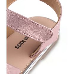 Pine Kids Velcro Closure Solid Sandal - Rose Gold